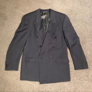Mens hugo boss blazer suit jacket gray striped 42L